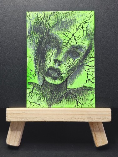 ACEO Original Art "The Bride" Frankenstein's Monster - Cheryl Russell Art