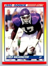 1990 Score #625 Fred Washington Rookie Card TCU Horned Frogs. rookie card picture