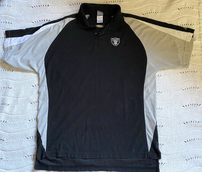 Oakland Raiders Shield Collared Polo Shirt NFL Team Apparel Reebok Men s XL