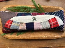 Primitive Stitchery Antique Old Quilt Fabric Ornie  Christmas Tree