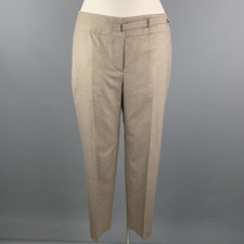GIORGIO ARMANI Size 14 Taupe Silk Cashmere Front Tab Dress Pants
