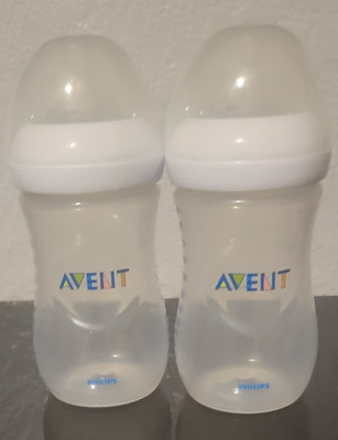 Philips Avent Natural Wide Neck Baby Bottles Clear 9oz (set of 2)