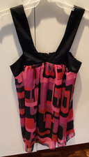 Forever 21 Women's  Pink, Red & Black Geometric Flowed Mini Dress - Size - Large