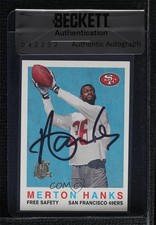 BAS 1996 Topps 40th Anniversary Merton Hanks #4 Seal of Authenticity Auto 3c7