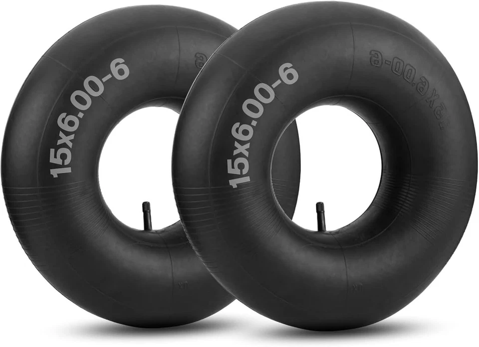 2X Tubo interior 15x6,00-6 NHS para cortacésped tractor carro de golf ATV neumático válvula TR13 Foto 2 de 4