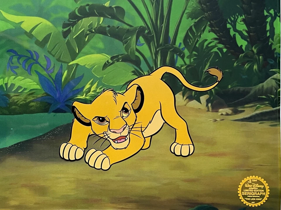 Disney EL REY LEÓN SIMBA Sericel Animación Arte Celular 11" x 14" Foto 3 de 4