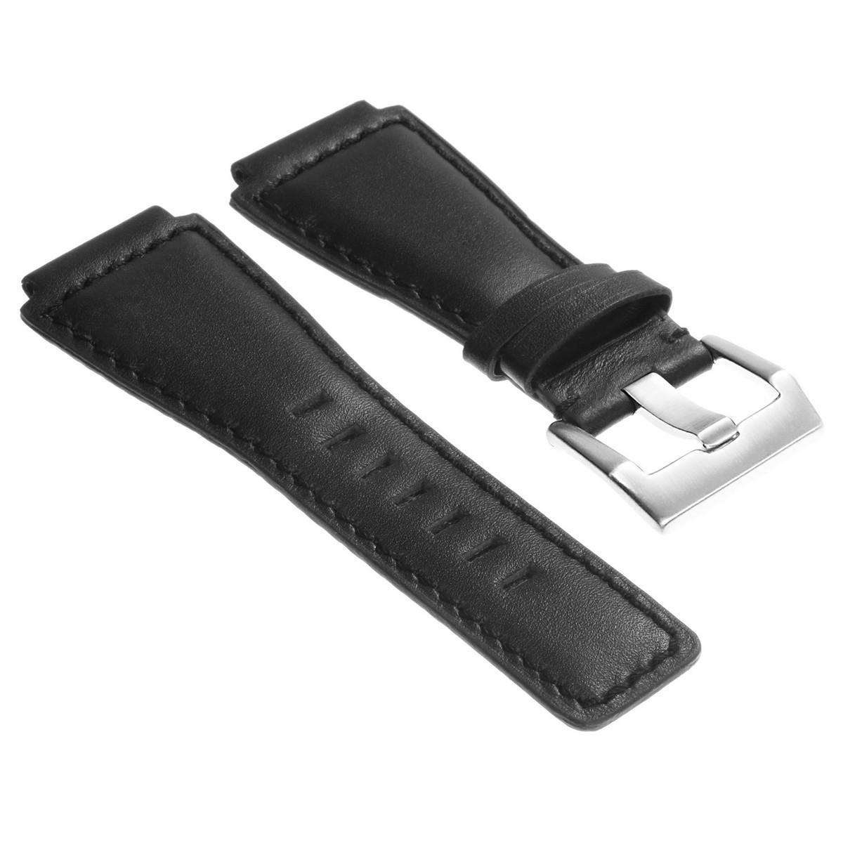 Uhrenarmband Gk-LB09 24mm Schwarz Alligator-Praegung Fuer Bell & Ross