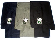 Mens Thermal Lined Action Work Trousers Elastic Waist Poly Cotton Water Resistan