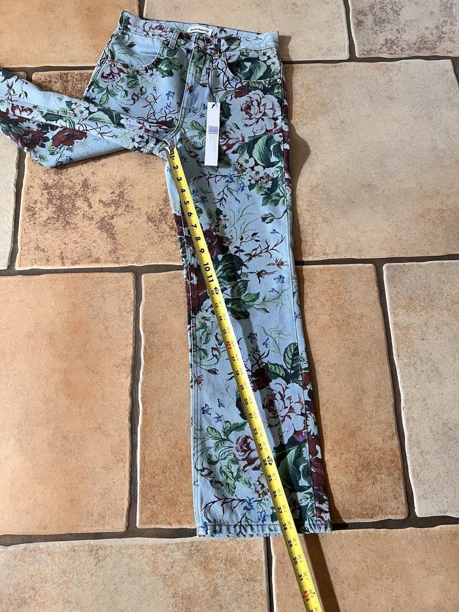 Molly Goddard Floral Printed Denim Jeans Blue Wash Size 26 Molly Goddard Floral Printed Denim Jeans Blue Wash Size 26
