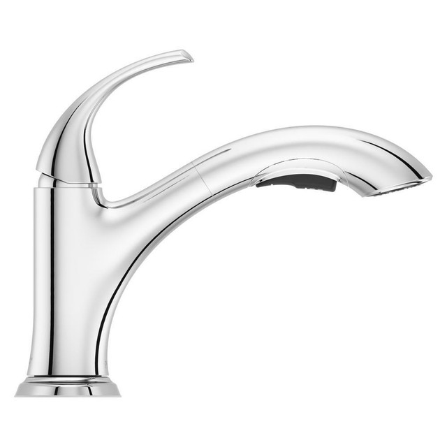 NEW Price Pfister Bach Solo Minuet One Handle Faucet Gooseneck White