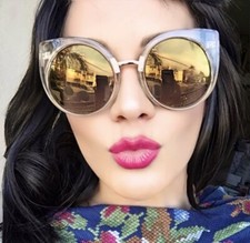 Round Cat EYE Circle Aviator China Doll BOHO Hippie Fashion Sunglasses Glasses L