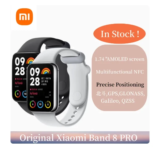 Xiaomi Mi Band 8 Pro 1.74 AMOLED 5ATM Smartwatch - GPS, NFC, Waterproof