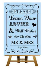 Blue Guest Book Wish Tree Personalised Wedding Sign / Poster