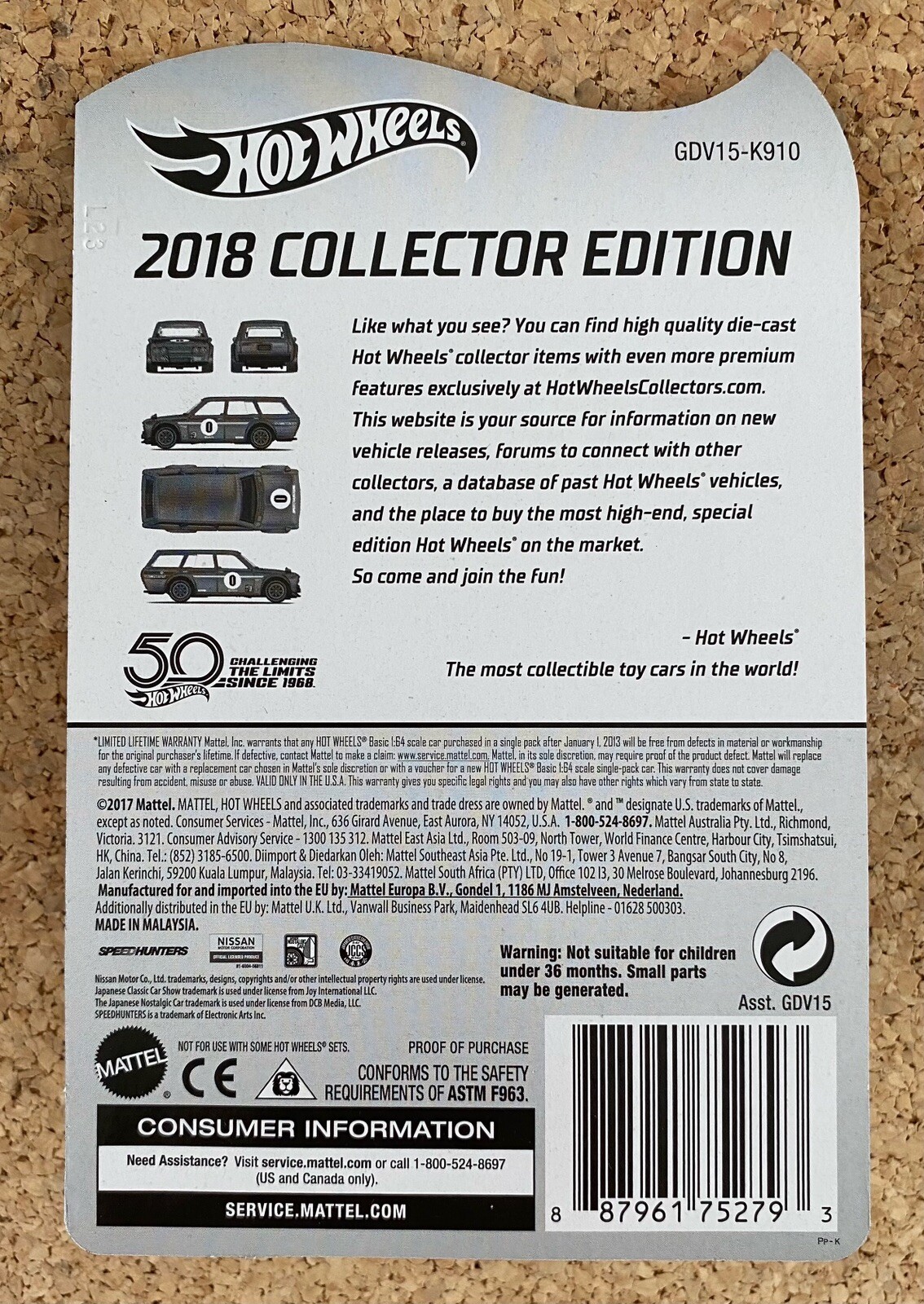 Hot Wheels 2018 Legends Tour Collector Edition &lsquo;71 Datsun Bluebird 510 Wagon 23A