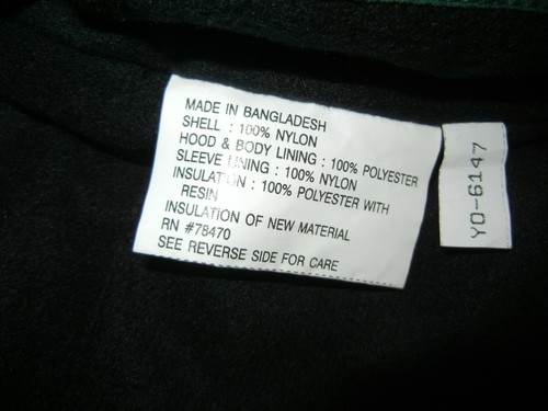 Vtg 90s TOMA Green Nylon INSULATED SKI JACKET Winter Coat Kid Sz YOUTH 6 XS New! - Picture 7 of 9