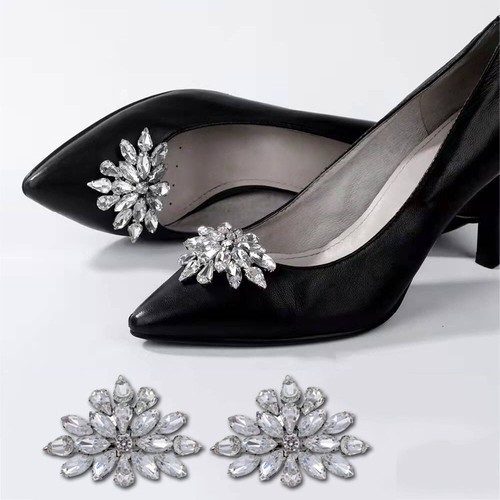 Rhinestone Shoe Clips Buckles Bridal Decorations Charms Jewelry Accessories New - Picture 4 of 12