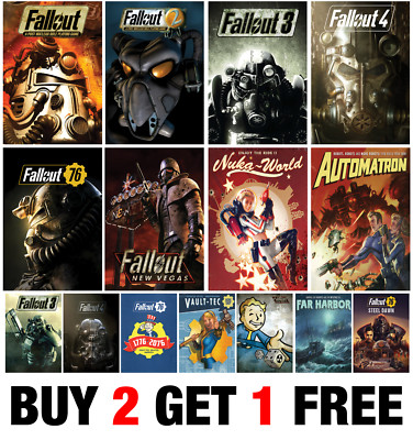 Fallout Videospiel Poster Druck Sammlung Raumdeko Wandbild PC A2 A3 A4 A5