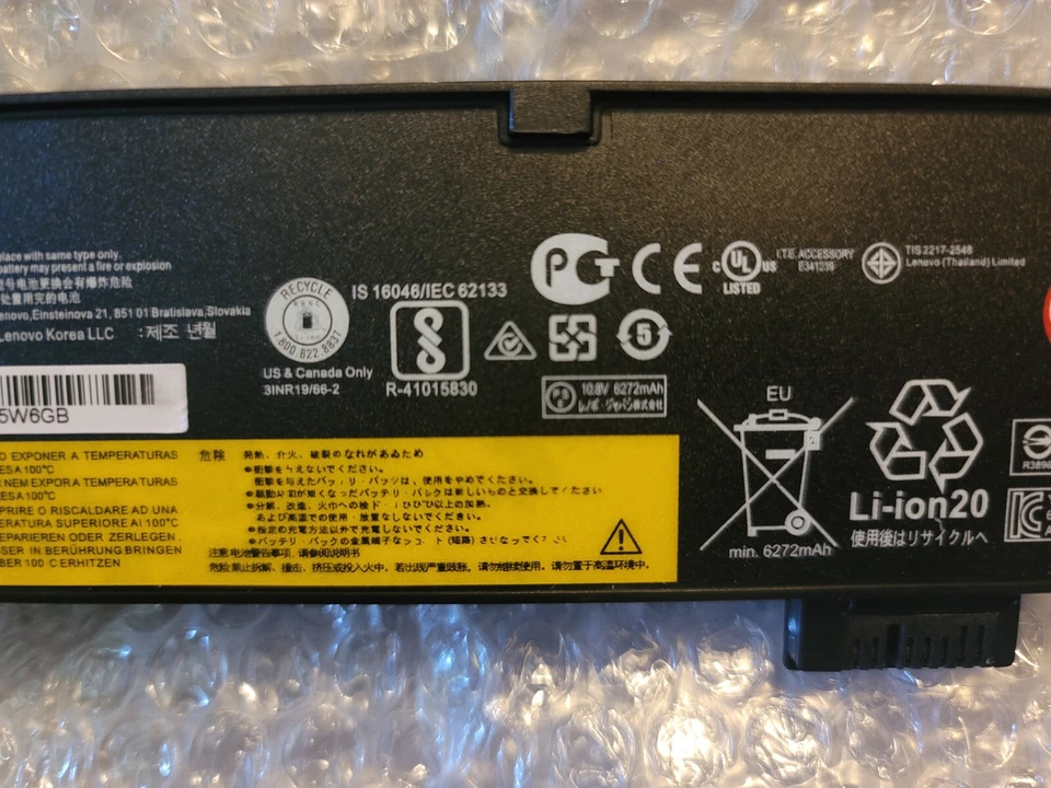 Batería Original 61++ 72Wh para Lenovo ThinkPad T470 T570 T580 01AV492 01AV427 Foto 3 de 4