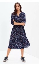 Gap Dress Navy Floral Size L Midi V Neck