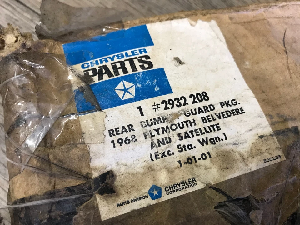 Kit de protección de parachoques trasero Plymouth GTX 1968 Satellite B carrocería nos Mopar 2932208 C-G Foto 3 de 4