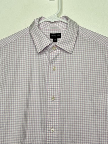 Crewcuts Plaid Button Up Shirt Boys Size 14 Pastel Long Sleeve Collar Pink - Picture 3 of 4