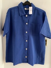 BNWT By Yours Curve Plus Size 16 Denim Shirt/over shirt 100% Cotton Cobalt Blue