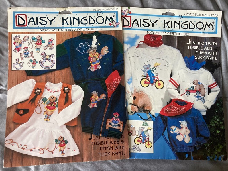 2 No Sew Daisy Kingdom Appliques - Round 'Em Up and Busy Boys/Bears