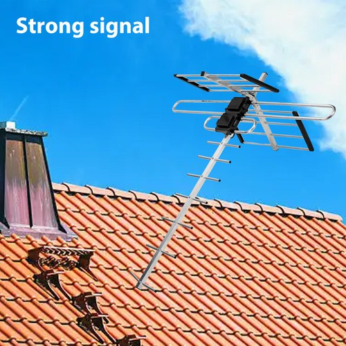 Outdoor Digital TV Antenna HDTV VHF UHF FM Signal Ready Aerial Amplifier Booster - Picture 9 of 12
