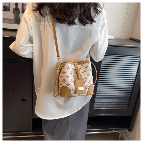Female Fashion Printed Crossbody Bag Bucket Drawstring Bag Women's Bags - Picture 19 of 37
