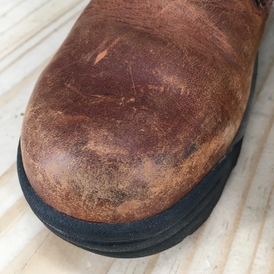 Rocky Boots Para Hombres 8M Bota de Trabajo al Tobillo Resistente al Aceite y al Deslizamiento Cuero Marrón Con Cordones Foto 4 de 4