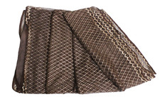 Ancien sari rideau indien marron drapé brodé décoration maison filet sari occ...