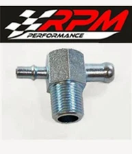 GM Intake Manifold Vacuum T Fitting Steel 3/8" NPT 1/4" 3/8" Barb Nipple A2 