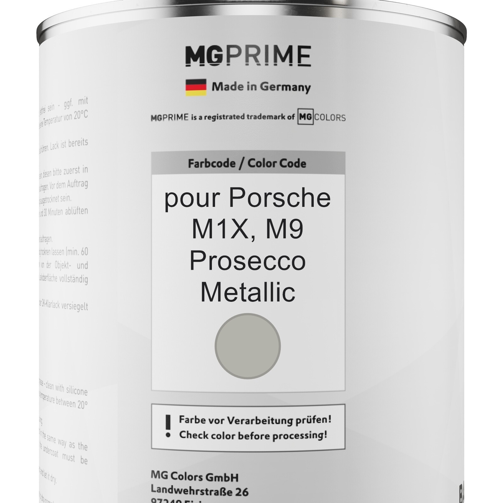 Metallic Prosecco Color Code Peinture Voiture pot pour Porsche M1X M9 Prosecco Metallic 1,0l | eBay