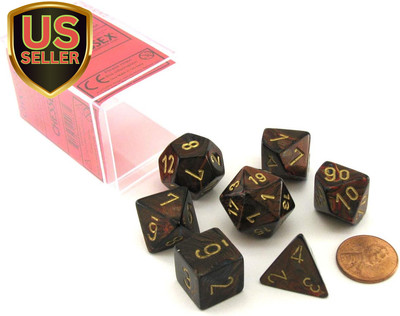 Dice: Polyhedral 7-Die Scarab Dice Set - Blue Blood W/Gold CHX-27419