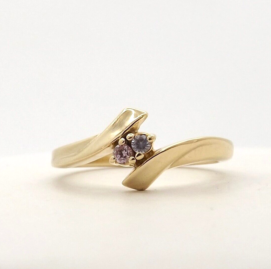 14k Gold Mother Grandmother Ring October June Alexandrite Lab - Main Image