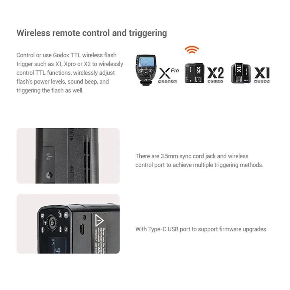 EUA Godox AD200pro TTL HSS luz flash de bolso cabeça dupla Speedlite + estojo de transporte - Imagem 3 de 4