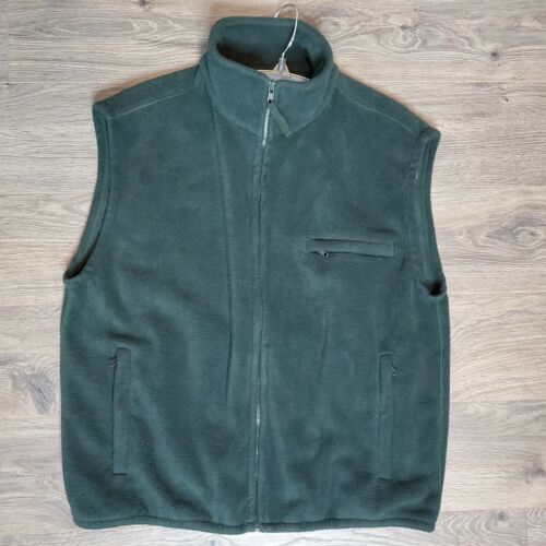 Van Heusen Mens Vest Hunter Green Full Zip SZ Med Fleece 3 Pockets Soft - Picture 3 of 11