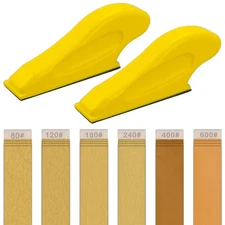2 Pack Finger Sander Mini Gator with 30 Sheets Sandpaper 80-600 Grit for Crafts