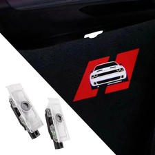 2 PCS Non-Fading Car Door Logo Lights Compatible for Challenger red Double line