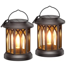 Solar Lanterns Outdoor Waterproof, Upgraded Bright Hanging Solar Lights for O...