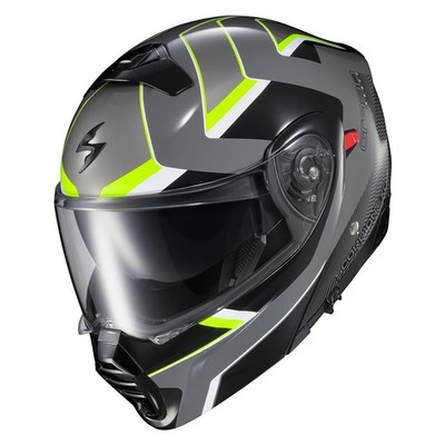 SCORPION EXO-GT930 TRANSFORMER MOTORCYCLE HELMET GREY/HI-VIS SIZE MEDIUM