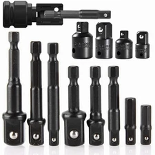 12pcs Impact Socket Adapter & Reducer Set Drill Extension Nut Driver Kit - NEW