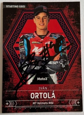 Ivan Ortola Hand Signed MT Helmets MSi MotoGP Panini Trading Card Proof 1