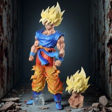 Dragon Ball Z Goku 27 cm - PVC Figur mit austauschbarem Doppelkopf 