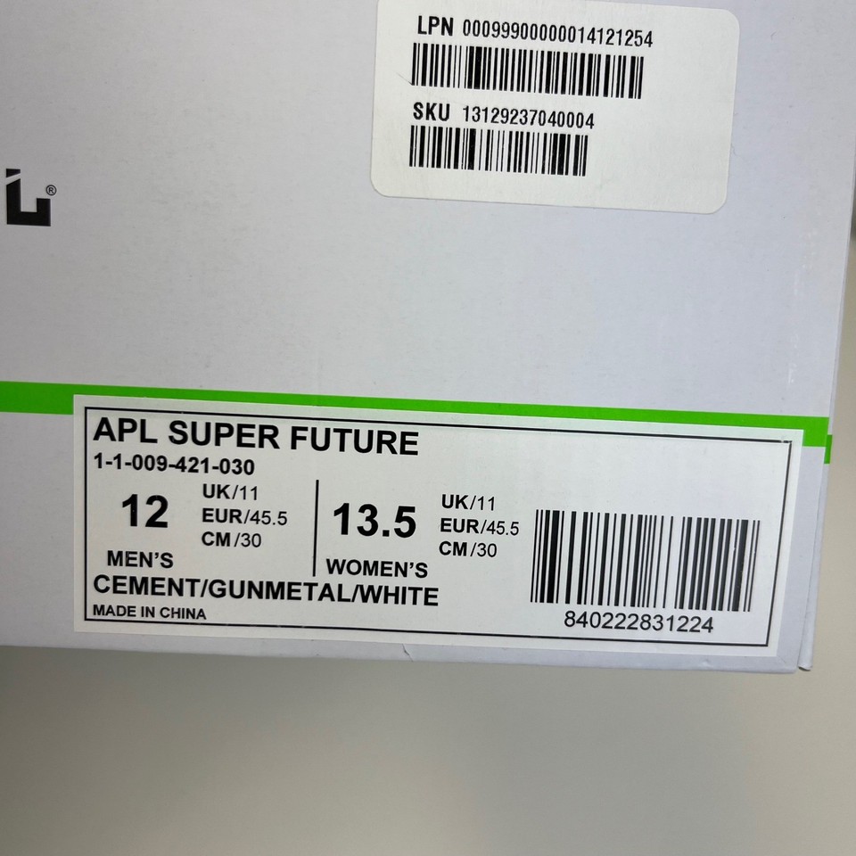 APL SuperFuture High Top Athletic Training Sneakers Cement Gunmetal ...