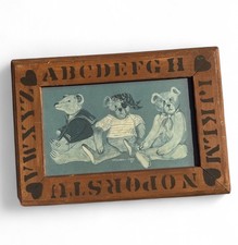 Vintage 1990s Three Bears Nursery Wall Art Boy Room Alphabet Decor