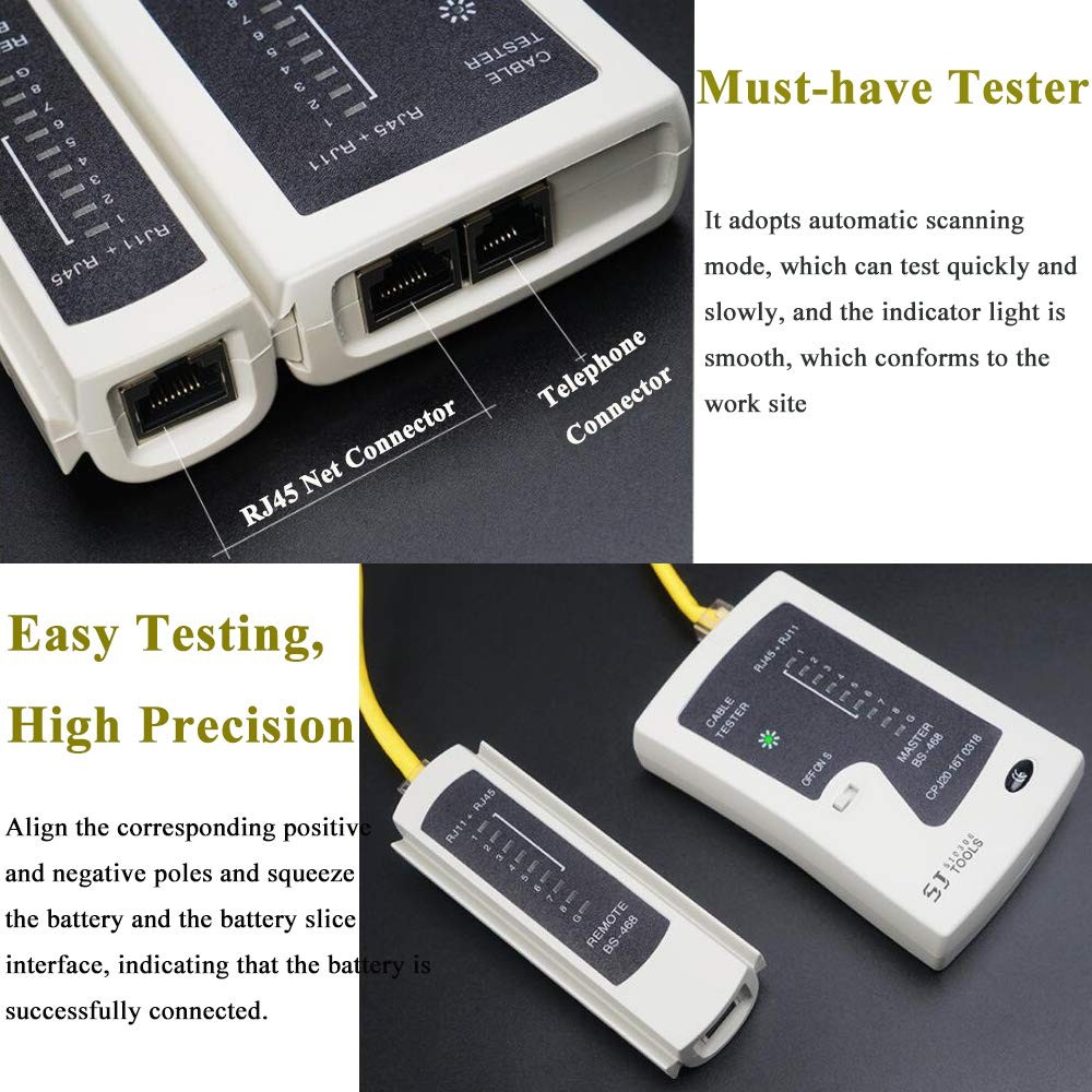 LEATBUY RJ45 Crimp Tool Set for Crimper Kit CAT5/CAT6 Ethernet Crimping Tool ...