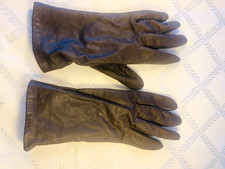 Vintage ladies leather dress gloves brown Size L