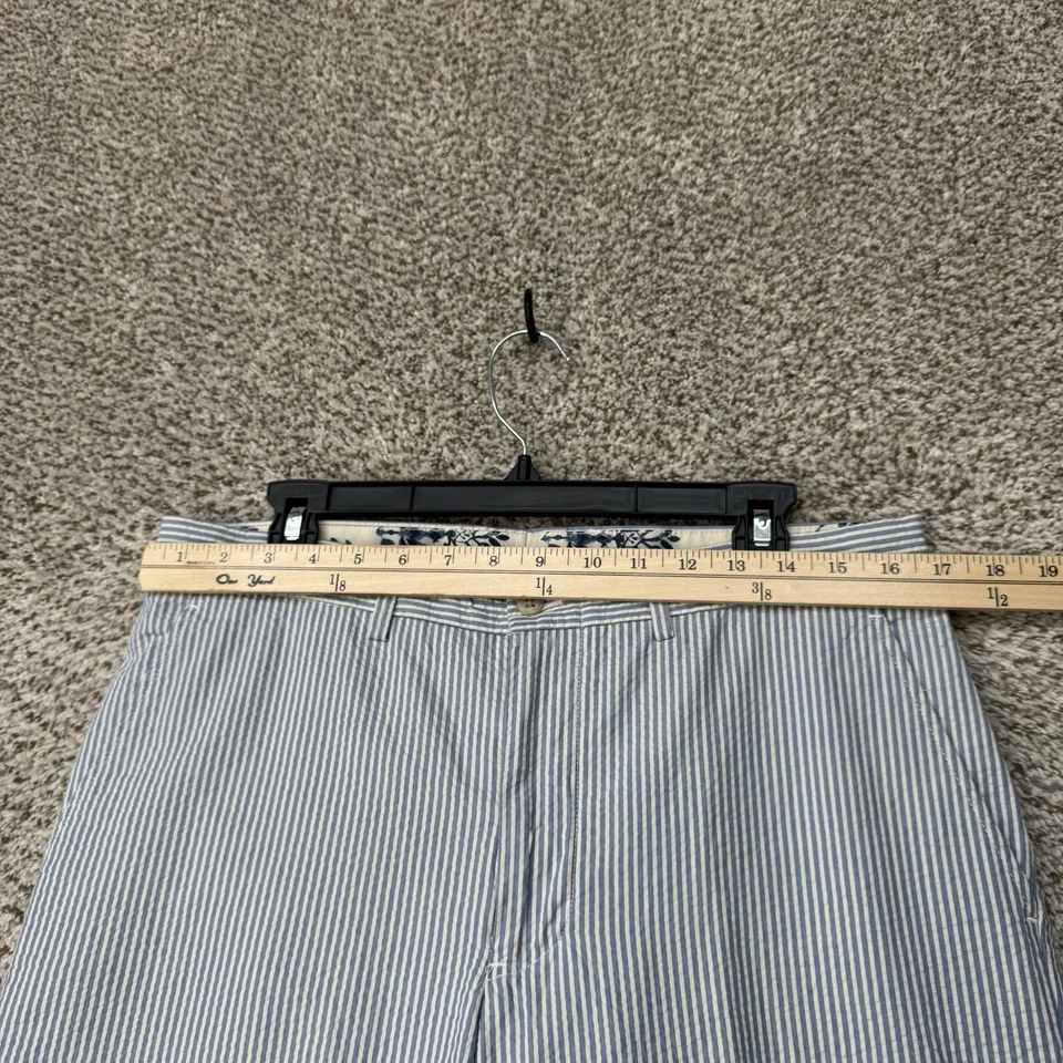 Polo Ralph Lauren Pants Mens 32x30 Blue White Seersucker Stripe Summer Casual - Image 3 of 4