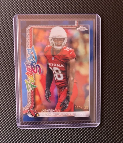2025 Topps Chrome 82/150 Future Stars Blue Refractor Marvin Harrison Jr. FS-6
